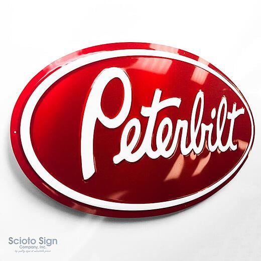 Large Peterbilt Metal Sign